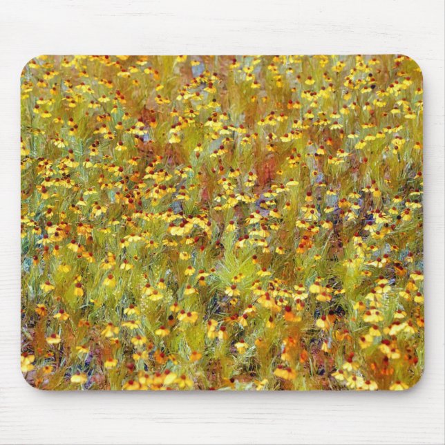 Tapis De Souris Souris d'art de prairie Fleur sauvage jaune (Devant)