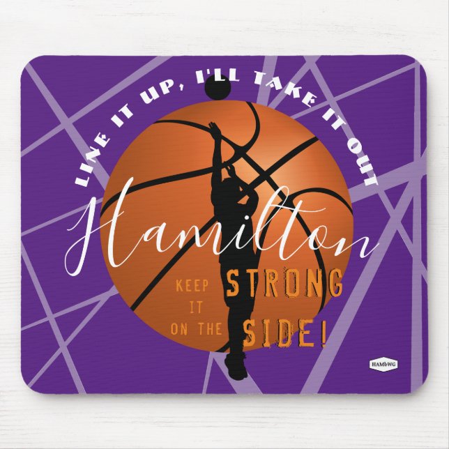 Tapis De Souris Souris de basket-ball Gel Pad Purple HAMbyWG (Devant)