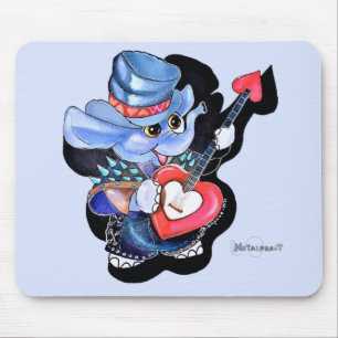 Tapis De Souris Souris de guitare à coeur métallique