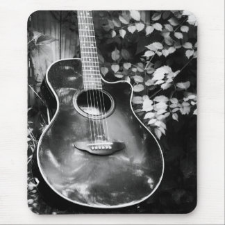 Tapis De Souris Souris de Guitare noir et blanc