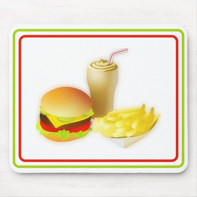 Tapis De Souris Souris de plaisir Fast Food (Devant)