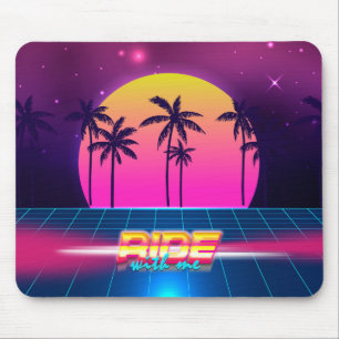Tapis De Souris Souris de style futuriste rétro des années 80