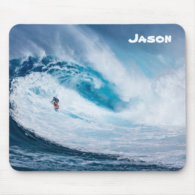 Tapis De Souris Souris de surf Big Ocean Tunnel Vague personnalisé (Devant)