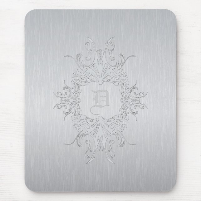 Tapis De Souris Souris En Aluminium Brossé Pad-Custom Initial (Devant)