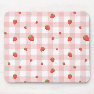 Tapis De Souris Souris En vichy fraise