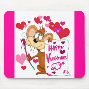 Tapis De Souris Souris heureuse de jour de Valentines