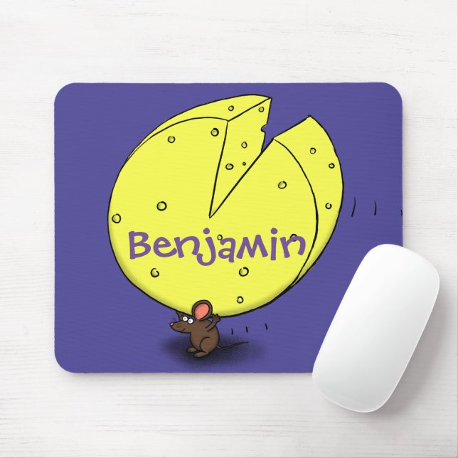 Tapis De Souris Souris mignonne avec dessin animé au fromage (Avec souris)
