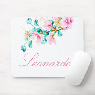 Tapis De Souris Souris personnalisée à fleurs roses