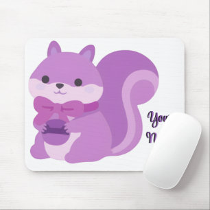 Tapis De Souris Souris personnalisée violette écureuil mignon assi