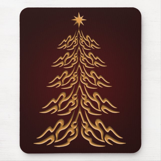 Tapis De Souris Souris rouge de l'arbre de Noël (Devant)