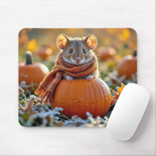Tapis De Souris Souris sur un Citrouille d'automne