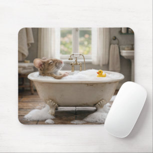 Tapis De Souris Souris trempant dans un bain moussant