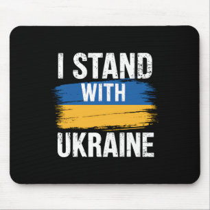 Tapis De Souris Soutenez l'Ukraine Je suis avec l'Ukraine Drapeau 