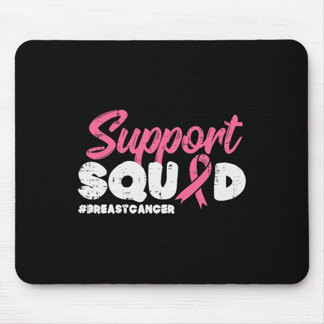 Tapis De Souris Soutien Équipe de sensibilisation au cancer du sei (Devant)
