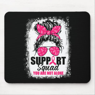 Tapis De Souris Soutien Squad Messy Bun Guerrier Cancer du sein Aw