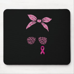 Tapis De Souris Soutien Squad Messy Bun Leopard Pink Breast Cancer