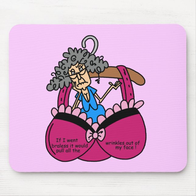 Tapis De Souris Soutiens-gorge et humour de rides (Devant)