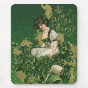 Tapis De Souris Souvenir vintage de la Saint-Patrick, jeune Irland