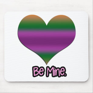 Tapis De Souris Soyez à moi Valentine Purple Stripe Coeur