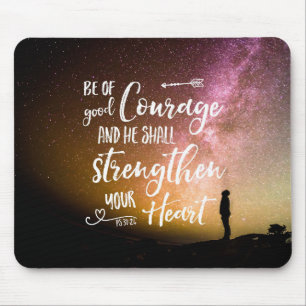 Tapis De Souris Soyez de Bonne nuit de courage ciel - Psaume 31:24
