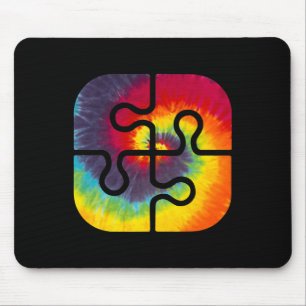 Tapis De Souris Soyez gentil Pièces de Puzzle Tie Dye Cute Autisme