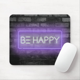 Tapis De Souris SOYEZ HEUREUX Neon Violet Signal Souris Pad