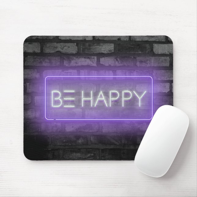 Tapis De Souris SOYEZ HEUREUX Neon Violet Signal Souris Pad (Avec souris)