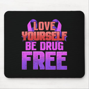 Tapis De Souris Soyez Sans Drogue Aimez-Vous Violet Ruban