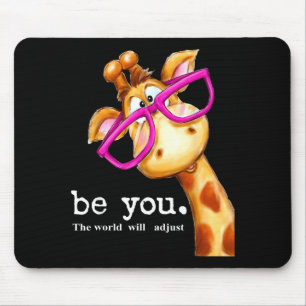 Tapis De Souris Soyez vous le monde s'adaptera mignon amant girafe