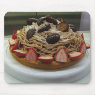 Tapis De Souris Spaghetti japonais et gâteau à la fraise