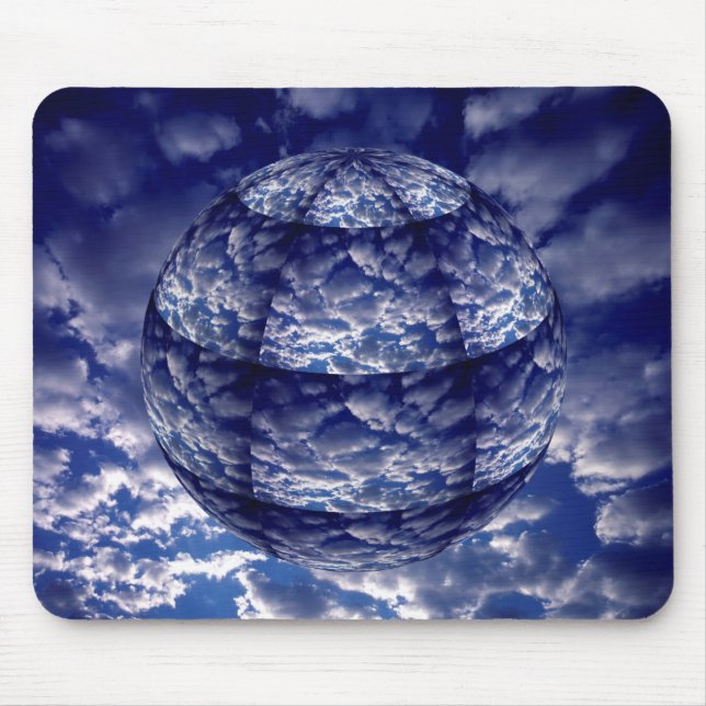 Tapis De Souris Sphère 3D de nuage abstrait (Devant)