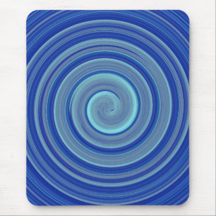 Tapis De Souris spirale bleue et turquoise