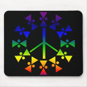 Tapis De Souris Spirale de signe de paix d'arc-en-ciel