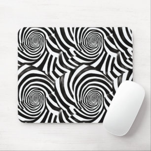Tapis De Souris Spirales Noir Blanc