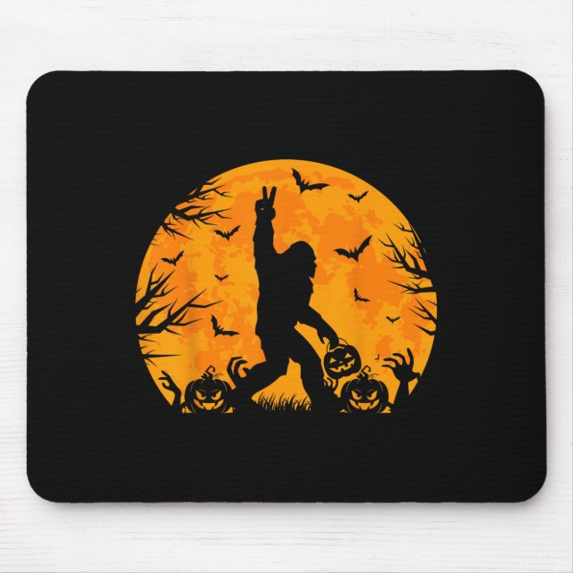 Tapis De Souris Spooky Halloween Bigfoot Pumpkin Funny Halloween S (Devant)