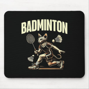 Tapis De Souris Sport Badminton passionné de chats Feline Kitten L