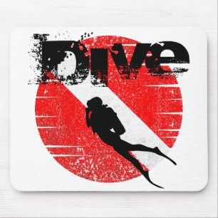 Tapis De Souris Sport de plongée, American Diver Down Flag SCUBA