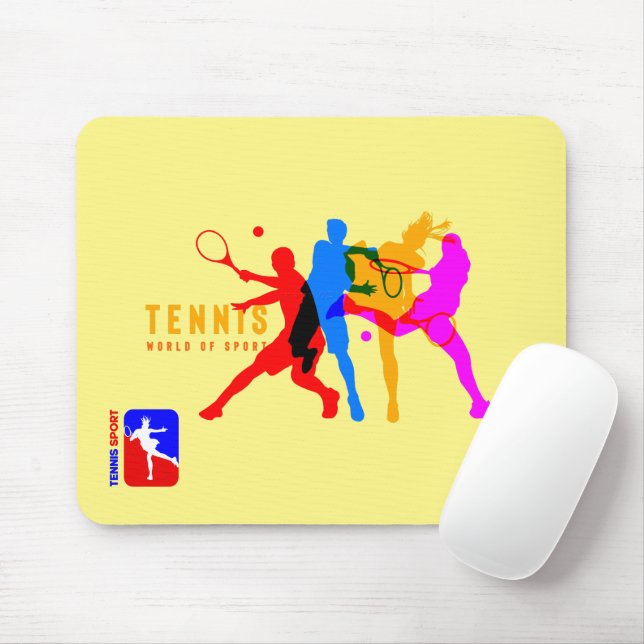 Tapis De Souris Sport de tennis | Panier de souris (Avec souris)