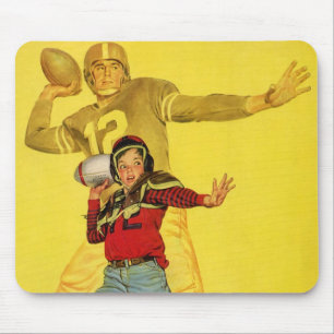 Tapis De Souris Sport vintage, le garçon comme futur quart-arrière