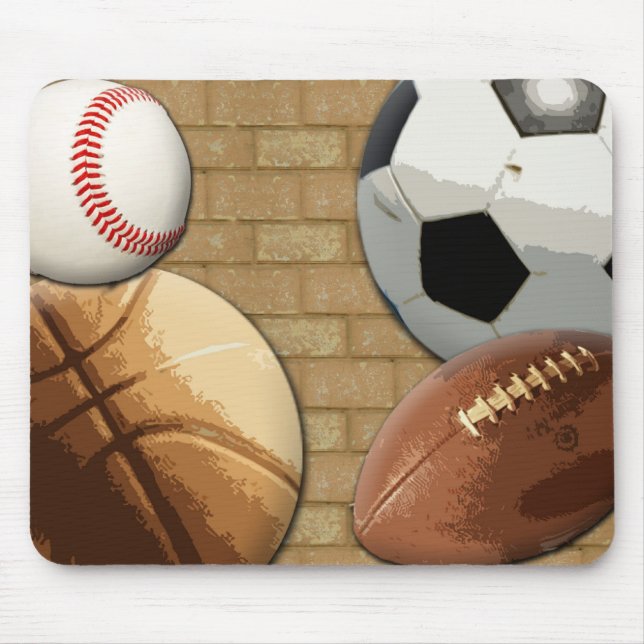Tapis De Souris Sports Al-Étoile, basket-ball/football/football (Devant)