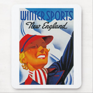 Tapis De Souris Sports d'hiver en Nouvelle-Angleterre