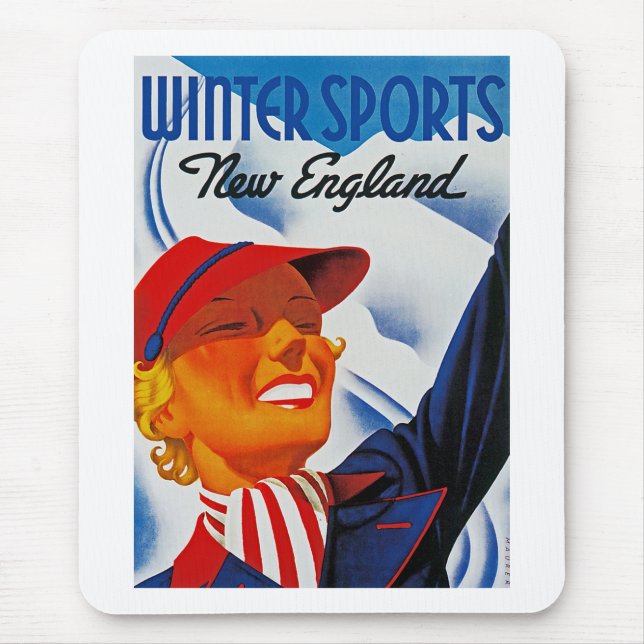 Tapis De Souris Sports d'hiver en Nouvelle-Angleterre (Devant)