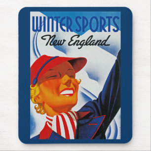 Tapis De Souris Sports d'hiver Nouvelle Angleterre