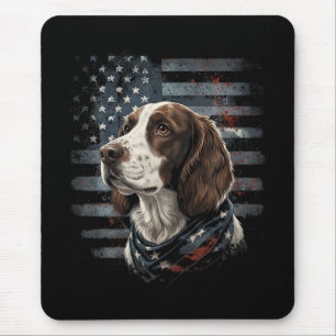 Tapis De Souris Springer Spaniel Chien Drapeau Américain