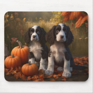 Tapis De Souris Springer Spaniel chiot Automne Délice Citrouille