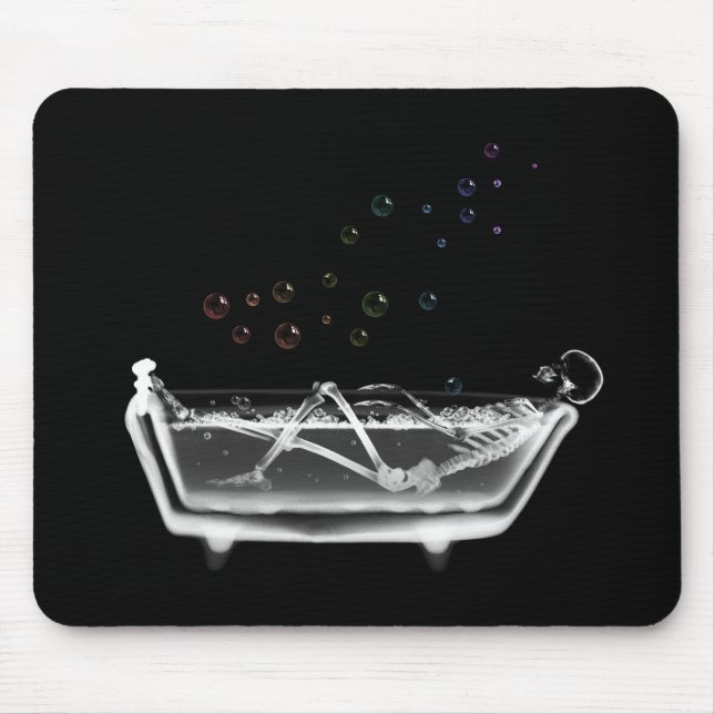 Tapis De Souris Squelette de rayon X de baignoire - bulles (Devant)