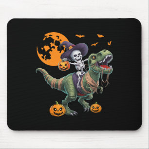 Tapis De Souris Squelette de sorcière chevauchant un dinosaure T R