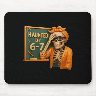 Tapis De Souris Squelette d'Halloween ensorcelé Numéro Six Sept