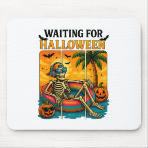 Tapis De Souris Squelette Été éffrayant En Attente D'Halloween