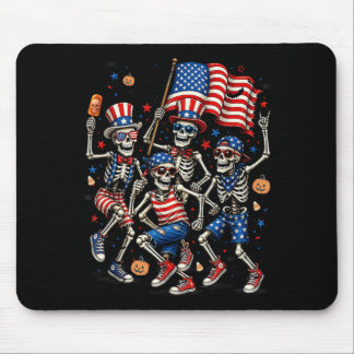 Tapis De Souris Squelettes Patriotiques Cadeau Drôle et Effrayant